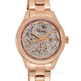 Shop Authentic Fossil Rye Automatic Skeleton Rose Gold Dial Rose Gold Steel Strap Watch for Women - BQ3754 - Luxxuri