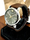  Shop Authentic Emporio Armani Luigi Quartz Grey Dial Brown Leather Strap Watch For Men - AR11175 - Luxxuri