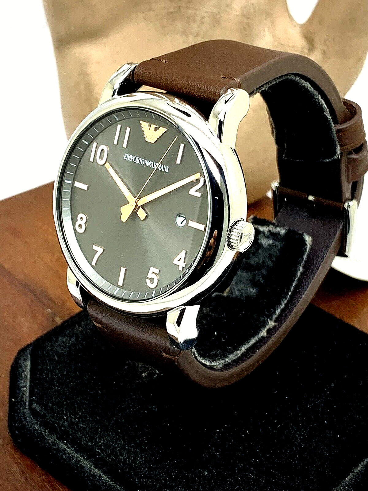  Shop Authentic Emporio Armani Luigi Quartz Grey Dial Brown Leather Strap Watch For Men - AR11175 - Luxxuri