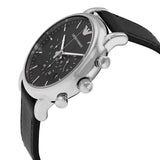  Shop Authentic Emporio Armani Luigi Chronograph Black Dial Black Leather Watch For Men - AR1828 - Luxxuri