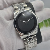  Shop Authentic Movado Museum Classic Black Dial Silver Steel Strap Watch For Men - 606504 - Luxxuri