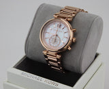  Shop Authentic Michael Kors Sawyer Mother of Pearl White Dial Rose Gold Steel Strap Watch for Women - MK6282 - Luxxuri