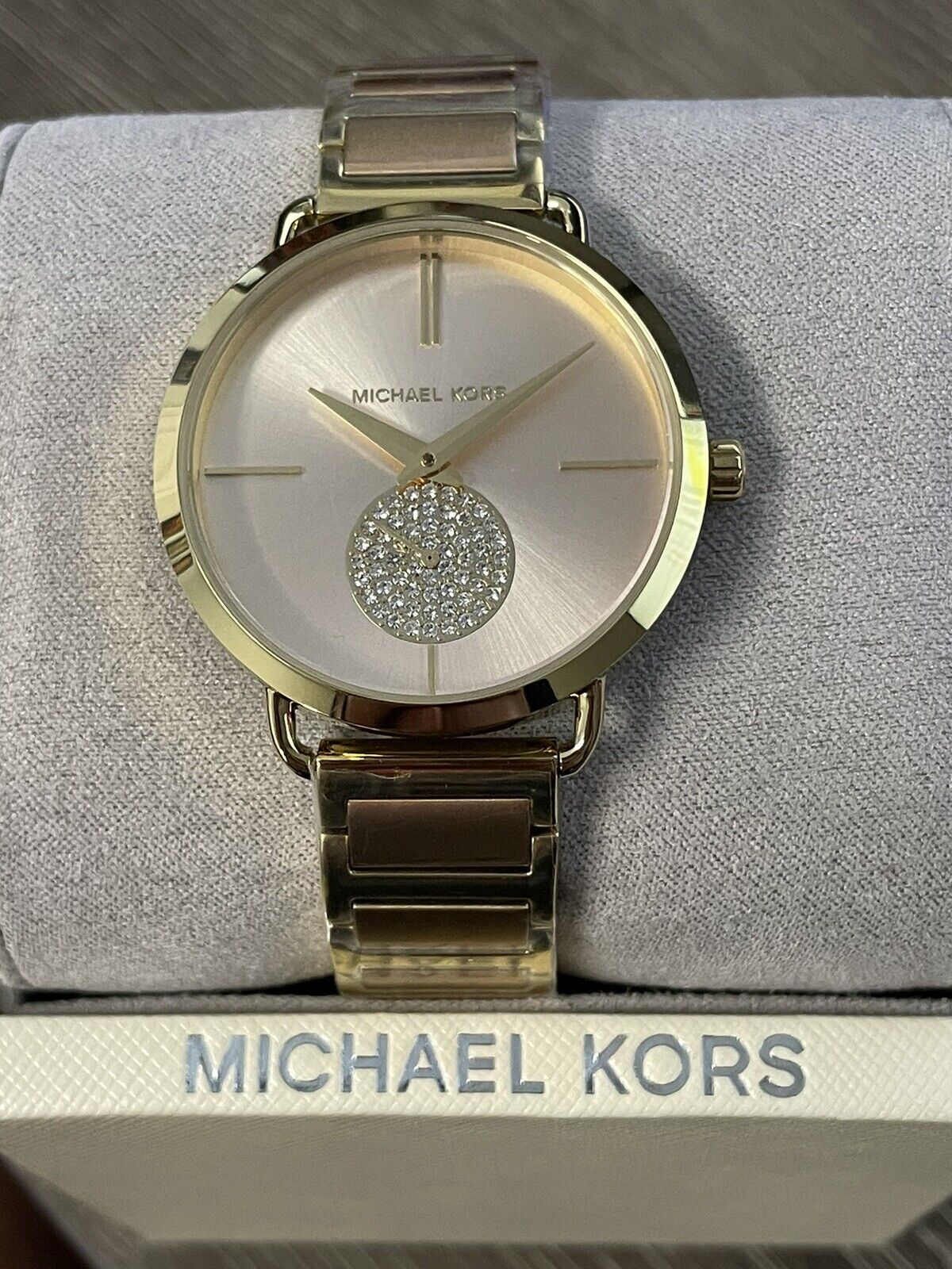  Shop Authentic Michael Kors Portia Rose Gold Dial Two Tone Steel Strap Watch for Women - MK3706 - Luxxuri