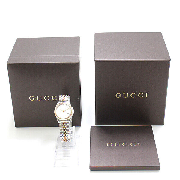  Shop Authentic Gucci G Timeless Diamonds Mother of Pearl Dial Two Tone Mesh Bracelet Watch For Women - YA126514 - Luxxuri
