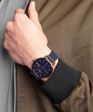  Shop Authentic Calvin Klein Even Blue Dial Blue Leather Strap Watch for Men - K7B214VN - Luxxuri