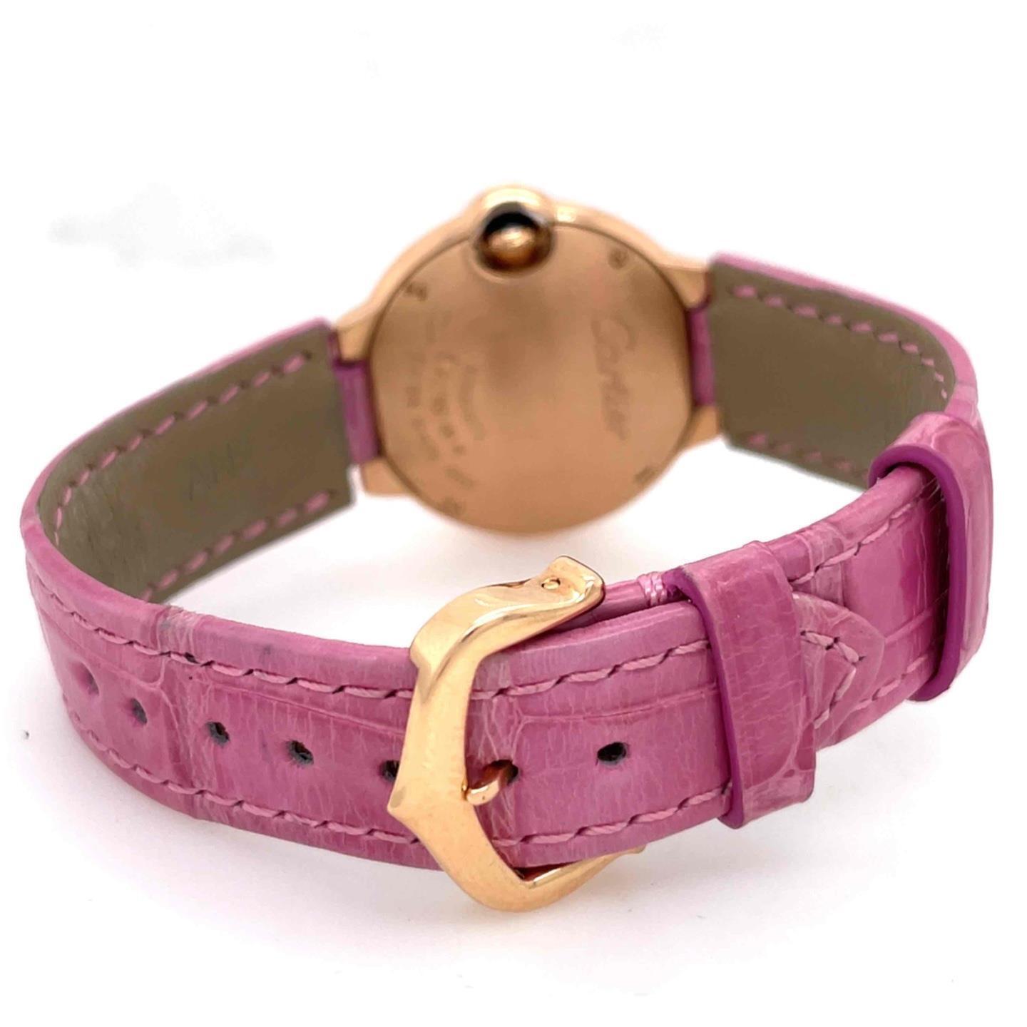  Shop Authentic Cartier Ballon Bleu Diamonds White Dial Pink Leather Strap Watch for Women - WE902050 - Luxxuri