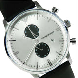  Shop Authentic Emporio Armani Gianni White Dial Black Leather Strap Watch For Men - AR0385 - Luxxuri