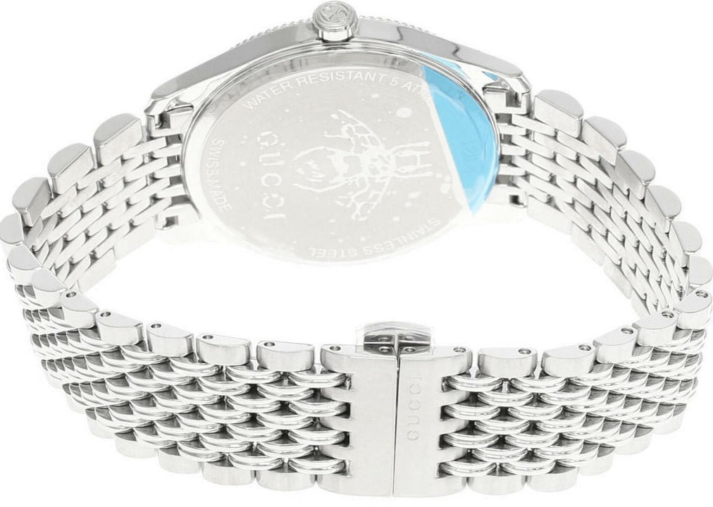  Shop Authentic Gucci G Timeless Quartz Silver Dial Silver Steel Strap Watch For Women - YA1264153 - Luxxuri