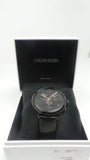 Shop Authentic Calvin Klein High Noon Black Dial Black Leather Strap Watch for Men - K8M274CB - Luxxuri
