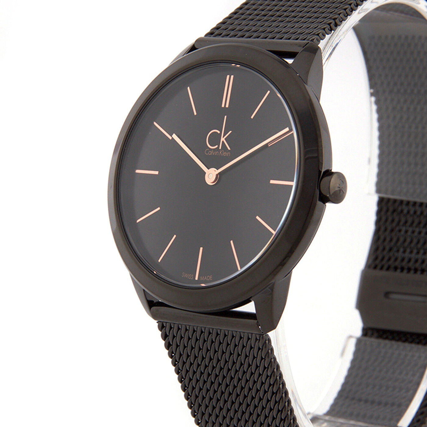  Shop Authentic Calvin Klein Minimal Black Dial Black Mesh Bracelet Watch for Women - K3M22421 - Luxxuri