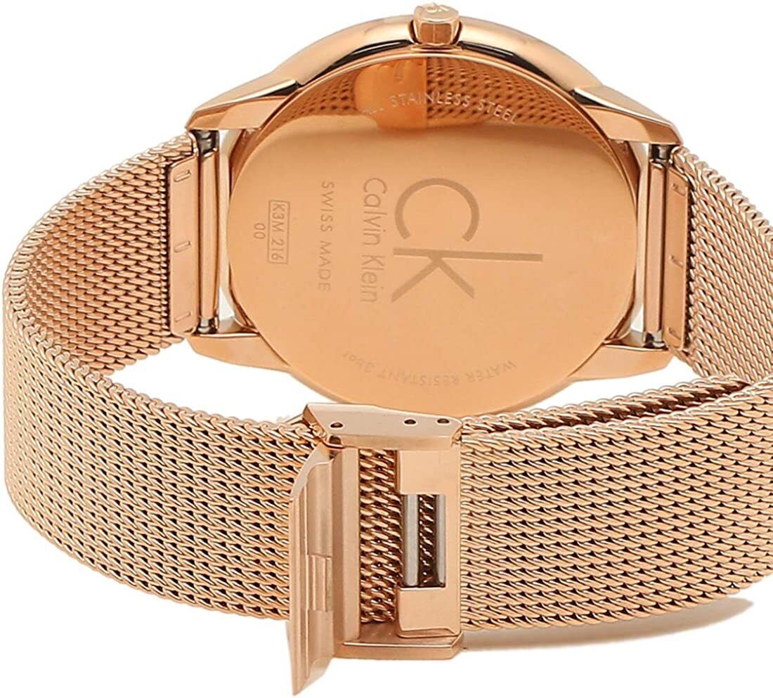  Shop Authentic Calvin Klein Minimal Black Dial Rose Gold Mesh Bracelet Watch for Men - K3M2162Y - Luxxuri
