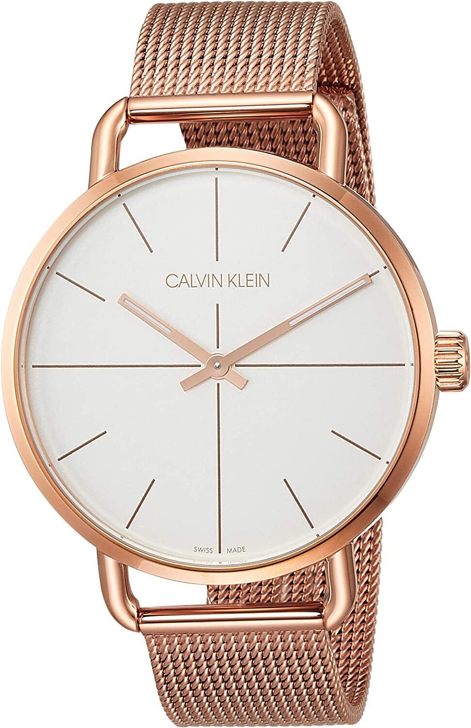  Shop Authentic Calvin Klein Even White Dial Rose Gold Mesh Bracelet Watch for Women - K7B21626 - Luxxuri