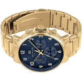  Shop Authentic Tommy Hilfiger Daniel Chronograph Blue Dial Gold Steel Strap Watch for Men - 1710384 - Luxxuri
