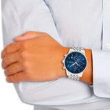  Shop Authentic Hugo Boss Navigator Chronograph Blue Dial Silver Steel Strap Watch for Men - 1513498 - Luxxuri