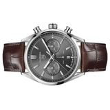  Shop Authentic Tag Heuer Carrera Chronograph Grey Dial Brown Leather Strap Watch for Men - CBN2012.FC6483 - Luxxuri