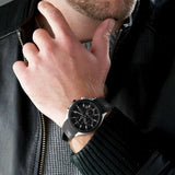  Shop Authentic Hugo Boss Velocity Black Dial Black Leather Strap Watch for Men - 1513716 - Luxxuri