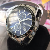  Shop Authentic Hugo Boss Rafale Quartz Blue Dial Silver Steel Strap Watch for Men - 1513510 - Luxxuri