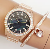  Shop Authentic Guess Sparkler Diamonds Black Dial Rose Gold Steel Strap Watch for Women - GW0111L3 - Luxxuri
