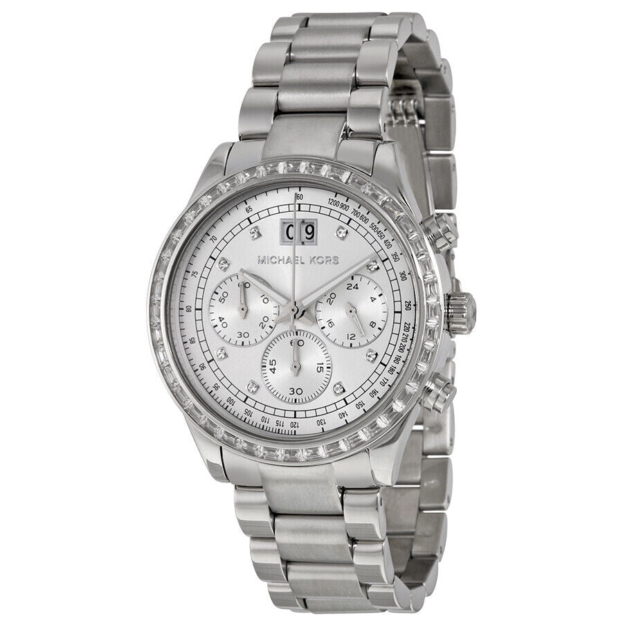  Shop Authentic Michael Kors Brinkley Diamonds Silver Dial Silver Steel Strap Watch for Women - MK6186 - Luxxuri