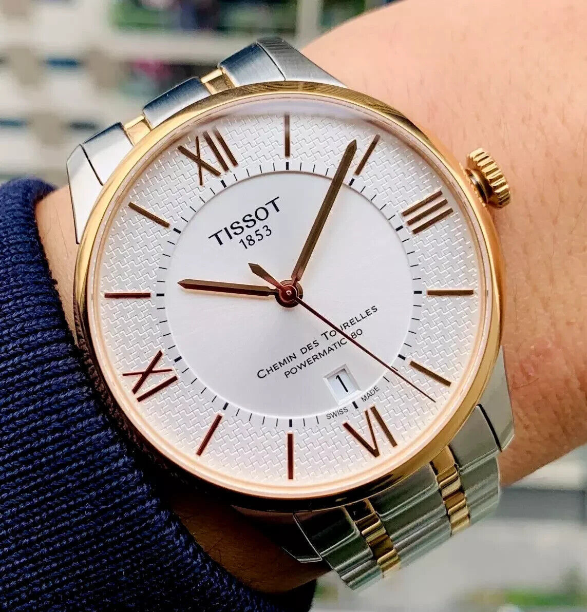  Shop Authentic Tissot Chemin des Tourelles Powermatic 80 Helvetic Pride Silver Dial Two Tone Steel Strap Watch for Men - T099.407.22.038.01 - Luxxuri