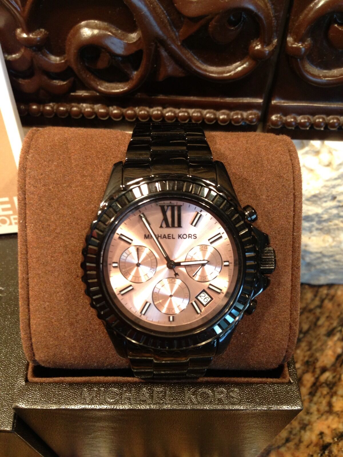  Shop Authentic Michael Kors Everest Quartz Rose Gold Dial Black Steel Strap Watch For Women - MK5872 - Luxxuri