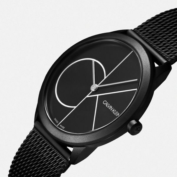  Shop Authentic Calvin Klein Minimal Black Dial Black Mesh Bracelet Watch for Women - K3M5245X - Luxxuri