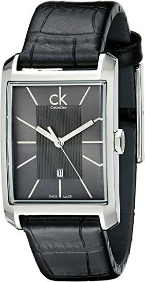  Shop Authentic Calvin Klein Window Black Dial Black Leather Strap Watch for Men - K2M21107 - Luxxuri