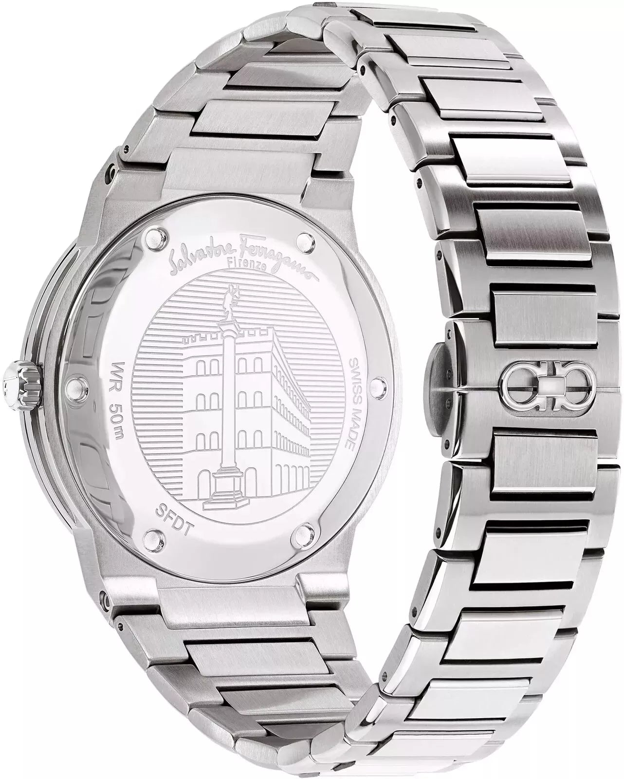  Shop Authentic Salvatore Ferragamo F-80 Classic Black Dial Silver Steel Strap Watch for Men - SFDT00239 - Luxxuri