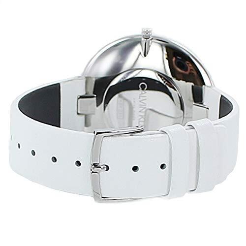  Shop Authentic Calvin Klein Full Moon White Dial White Leather Strap Watch for Women - K8Y231L6 - Luxxuri