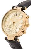  Shop Authentic Michael Kors Sawyer Champagne Dial Black Leather Strap Watch for Women - MK2433 - Luxxuri