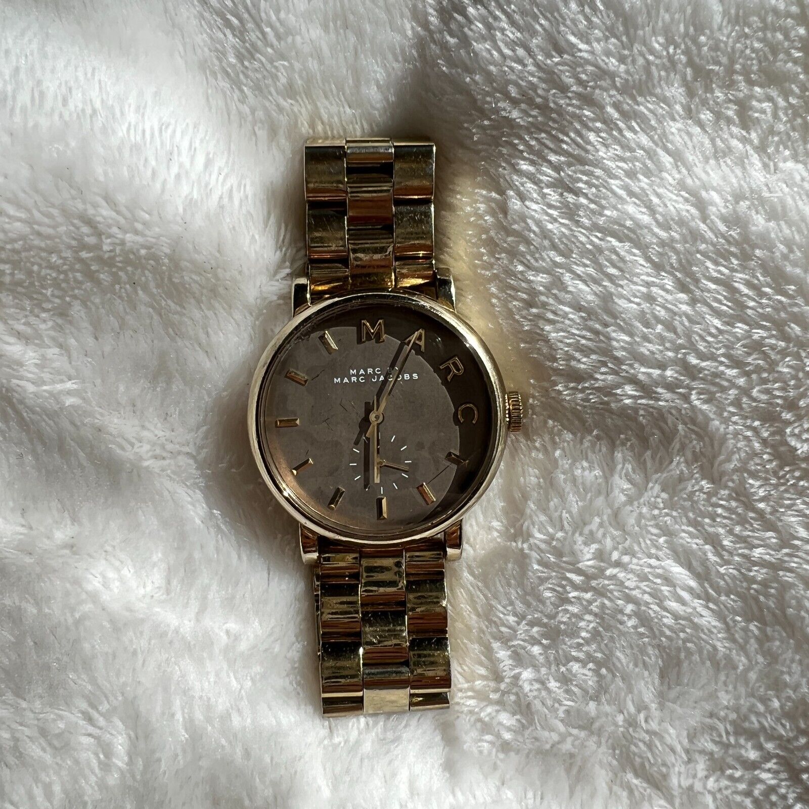 Marc Jacobs Baker Brown Dial Gold Steel Strap Watch for Women - MBM8631