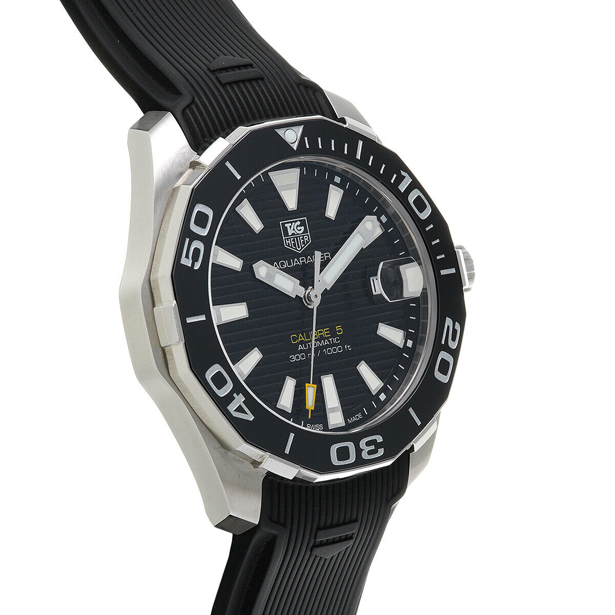 Tag Heuer Aquaracer Calibre 5 Automatic Black Dial Black Rubber Strap Watch for Men -  WAY211A.FT6151