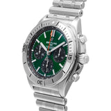  Shop Authentic Breitling Chronomat B01 42mm Green Dial Silver Steel Strap Watch for Men - AB01343A1L1A1 - Luxxuri
