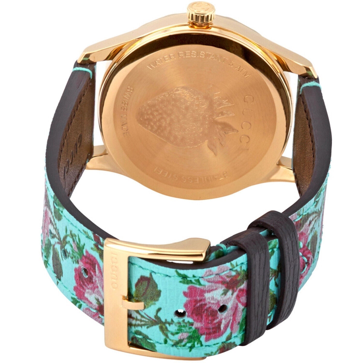  Shop Authentic Gucci G Timeless Floral Turquoise Dial Turquoise Leather Strap Watch For Women - YA1264085 - Luxxuri