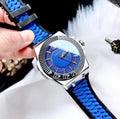  Shop Authentic Versace Chain Reaction Quartz Blue Dial Blue & Black Leather Strap Watch for Men - VEDY00119 - Luxxuri