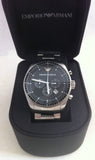  Shop Authentic Emporio Armani Sportivo Chronograph Black Dial Silver Stainless Steel Watch For Men - AR0585 - Luxxuri