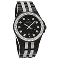  Shop Authentic Bulova Crystal Collection Black Dial Two Tone Steel Strap Watch for Men - 98K101 - Luxxuri