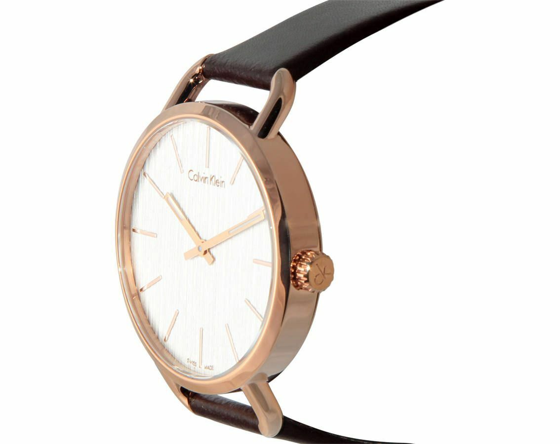  Shop Authentic Calvin Klein Even White Dial Brown Leather Strap Watch for Women - K7B236G6 - Luxxuri