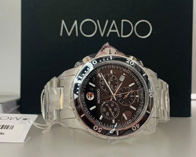  Shop Authentic Movado Series 800 Chronograph Black Dial Silver Steel Strap Watch For Men - 2600142 - Luxxuri