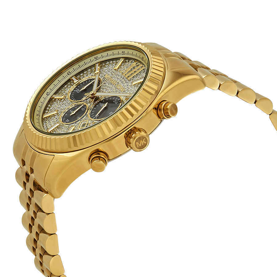  Shop Authentic Michael Kors Lexington Crystals Gold Dial Gold Steel Strap Watch for Men - MK8494 - Luxxuri