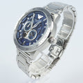  Shop Authentic Emporio Armani Mario Chronograph Automatic Blue Dial Silver Steel Strap Watch For Men - AR60052 - Luxxuri