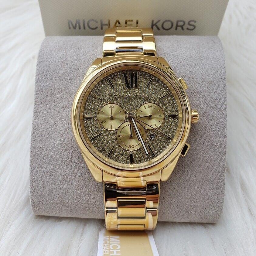  Shop Authentic Michael Kors Janelle Chronograph Gold Dial Gold Steel Strap Watch For Men - MK8995 - Luxxuri