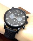  Shop Authentic Emporio Armani Luigi Analog Black Dial Black Leather Strap Watch For Men - AR11450 - Luxxuri