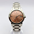  Shop Authentic Burberry The City Pink Dial Silver Steel Strap Watch for Women - BU9124 - Luxxuri