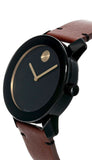  Shop Authentic Movado Bold Black Dial Brown Leather Strap Watch For Men - 3600305 - Luxxuri