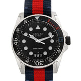  Shop Authentic Gucci Dive Black Dial Red & Blue Nylon Strap Watch For Men - YA136210 - Luxxuri