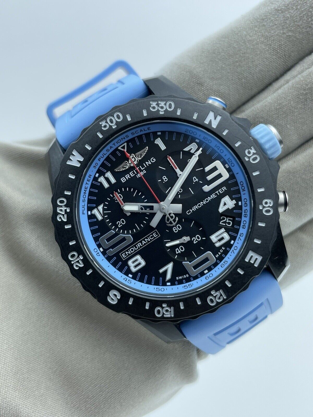  Shop Authentic Breitling Endurance Pro Black Dial Light Blue Rubber Strap Watch for Men - X82310281B1S1 - Luxxuri