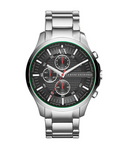  Shop Authentic Armani Exchange Hampton Chronograph Black Dial Silver Steel Strap Watch For Men - AX2163 - Luxxuri