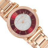  Shop Authentic Michael Kors Caitlin Red Dial Rose Gold Stainless Steel Strap Watch for Women - MK3377 - Luxxuri