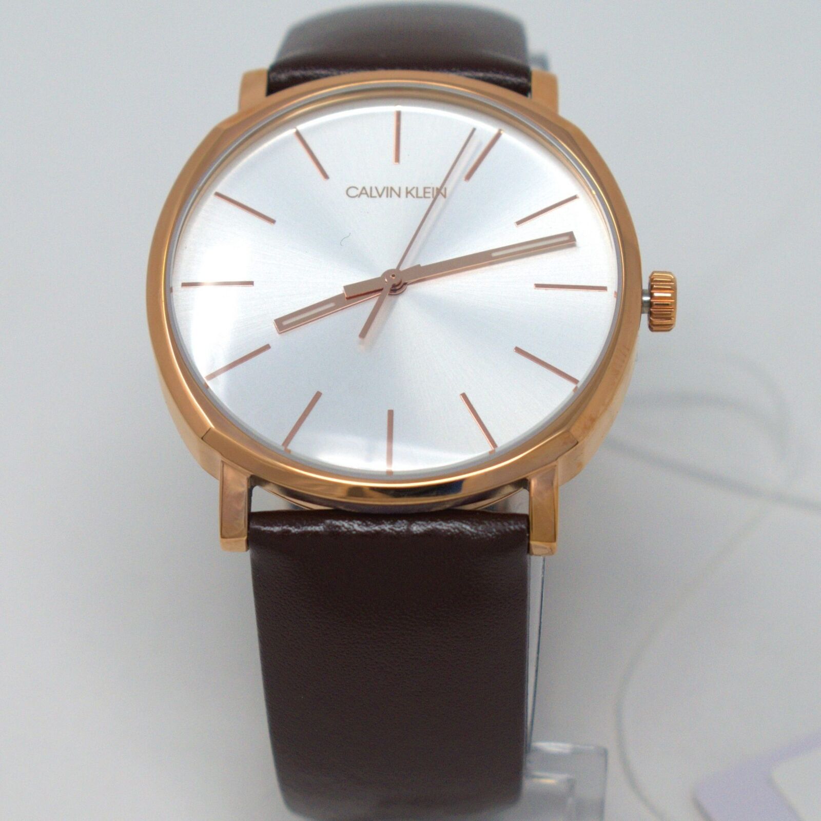  Shop Authentic Calvin Klein Posh Silver Dial Brown Leather Strap Watch for Men - K8Q316G6 - Luxxuri